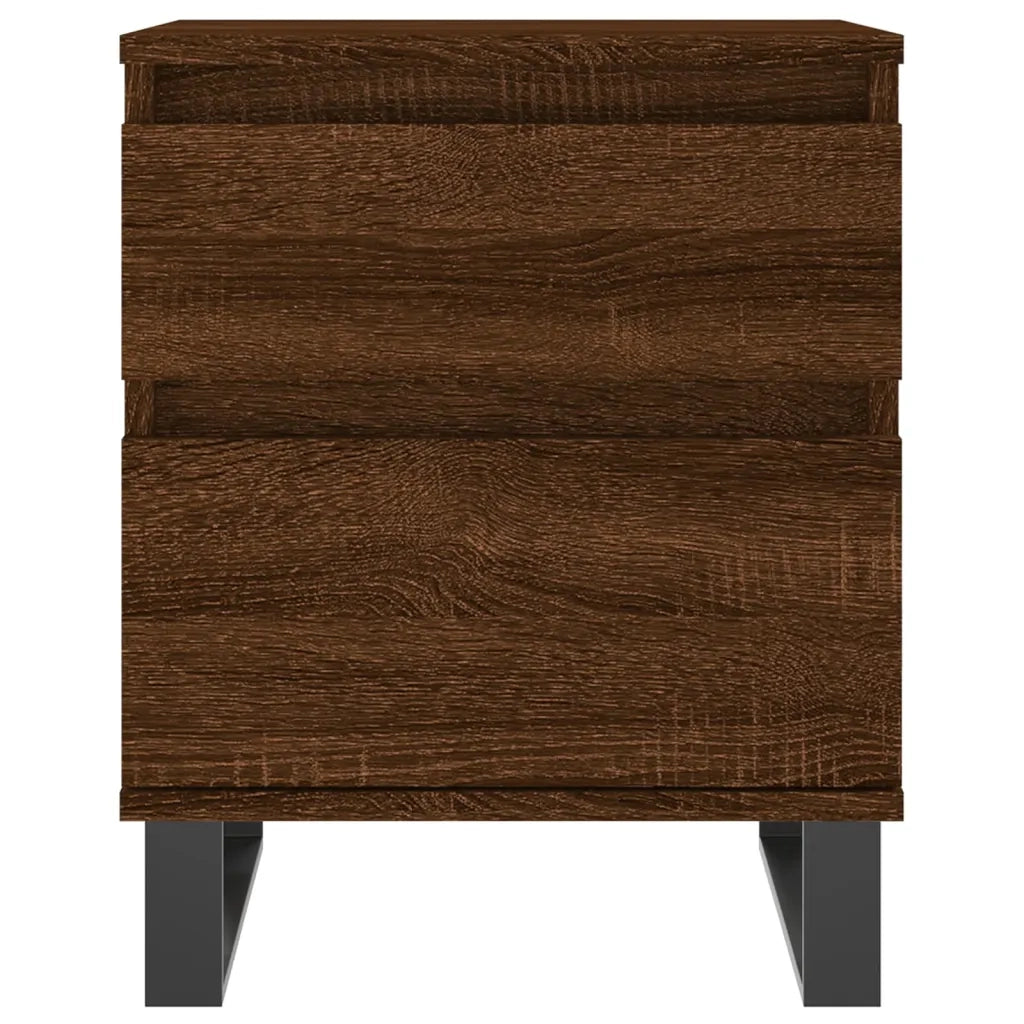 Comodini 2pz Rovere Marrone 40x35x50 cm in Legno Multistrato 830699