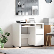 Scrivania con Ruote Bianco 91 x 50 x 77 cm Legno multistrato 869530