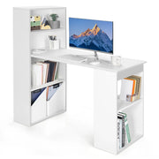 Scrivania per computer con libreria 122 x 56 x 122 cm pratico spazio di archiviazione stile moderno legno bianco 20_0010860