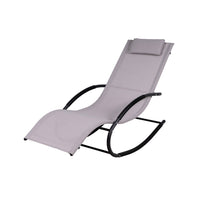 Sedia a Dondolo da Giardino Sdraio da Esterno Grigia Colore: Grigio