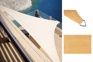 Tenda Vela Ombreggiante Parasole per Esterno Terrazze Giardino Formato: 3 x 3 x 3 m, Colore: Beige
