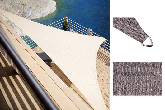 Tenda Vela Ombreggiante Parasole per Esterno Terrazze Giardino Formato: 5 x 5 x 5 m, Colore: Grigio