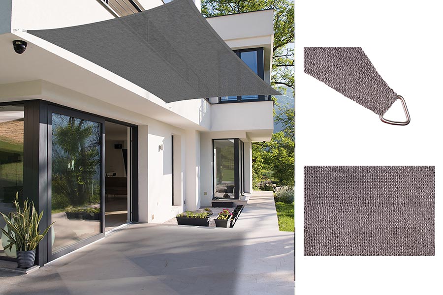 Tenda Vela Ombreggiante Parasole per Esterno Terrazze Giardino Colore: Grigio, Formato: 2 x 3 m