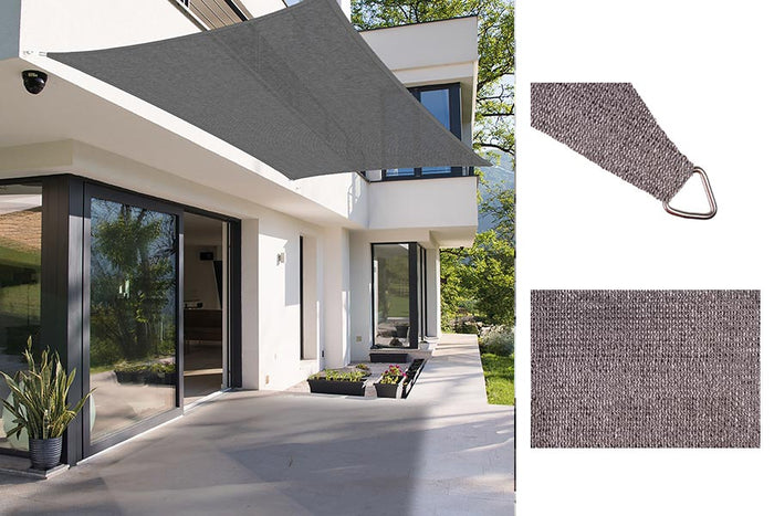 Tenda Vela Ombreggiante Parasole per Esterno Terrazze Giardino Colore: Grigio, Formato: 2 x 3 m