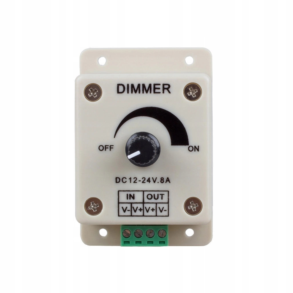 Dimmer Manuale LED 12V 8A 96W – Controllo Precisione Luminosità | Compatibile con Strisce LED 12V/24V