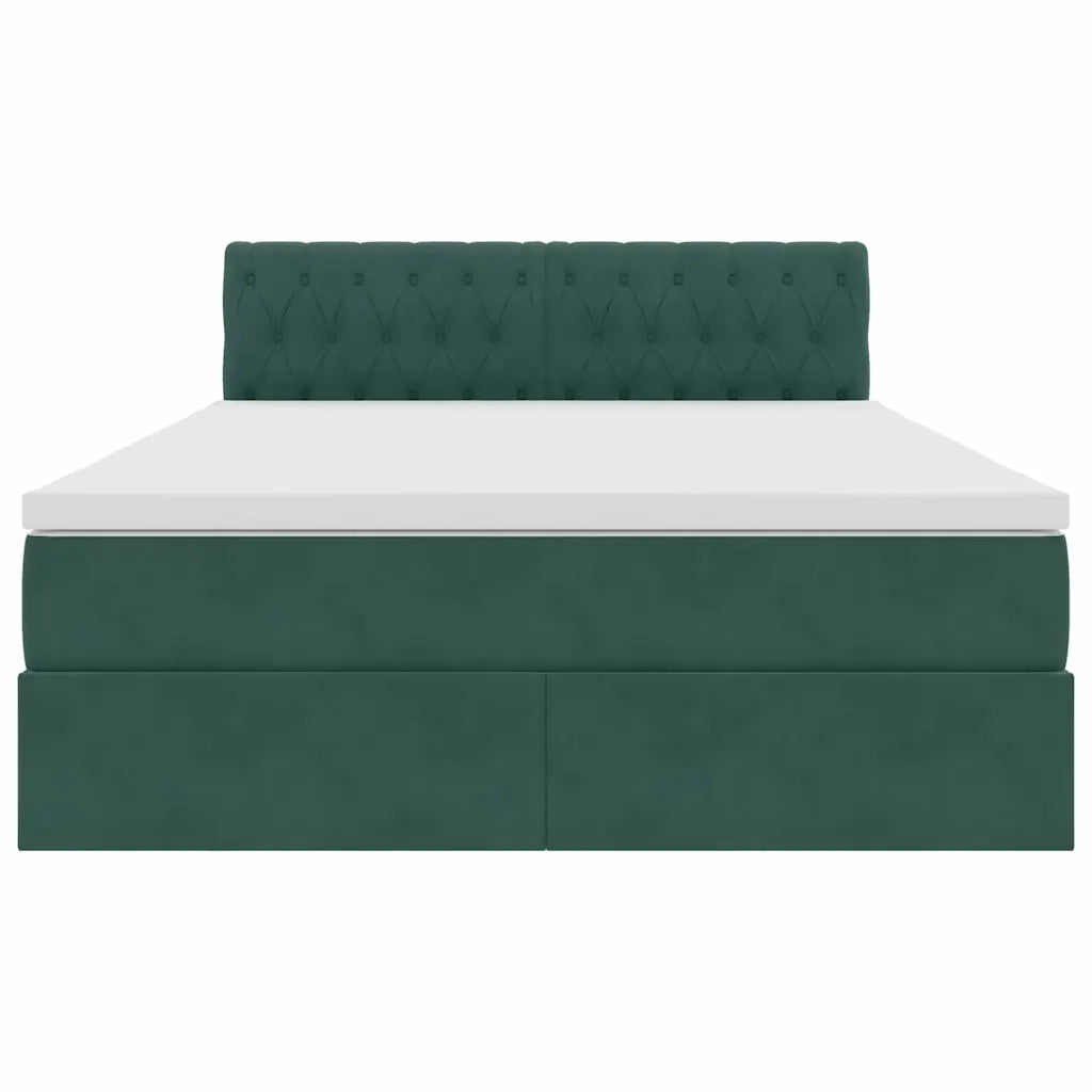 Letto con Contenitore Verde Scuro 140 x 200 cm Velluto