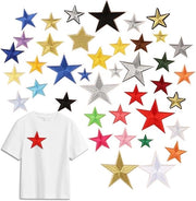 40 Stucchi di Stelle per Strizzare - Punti di Ricamo di Alta Qualità Mini-Strizzabili Stelle Punti Autoadesivi Accessori DIY per T-Shirt Jeans Gonne Abiti