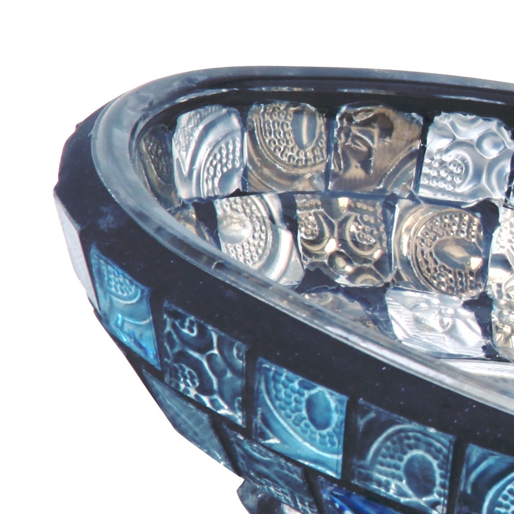 Porta sapone serie crystal in vetro mosaico blu