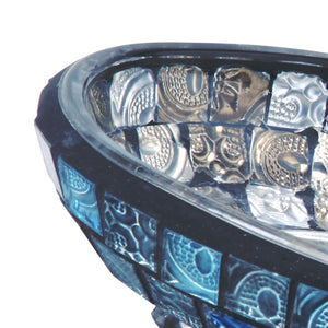 Porta sapone serie crystal in vetro mosaico blu