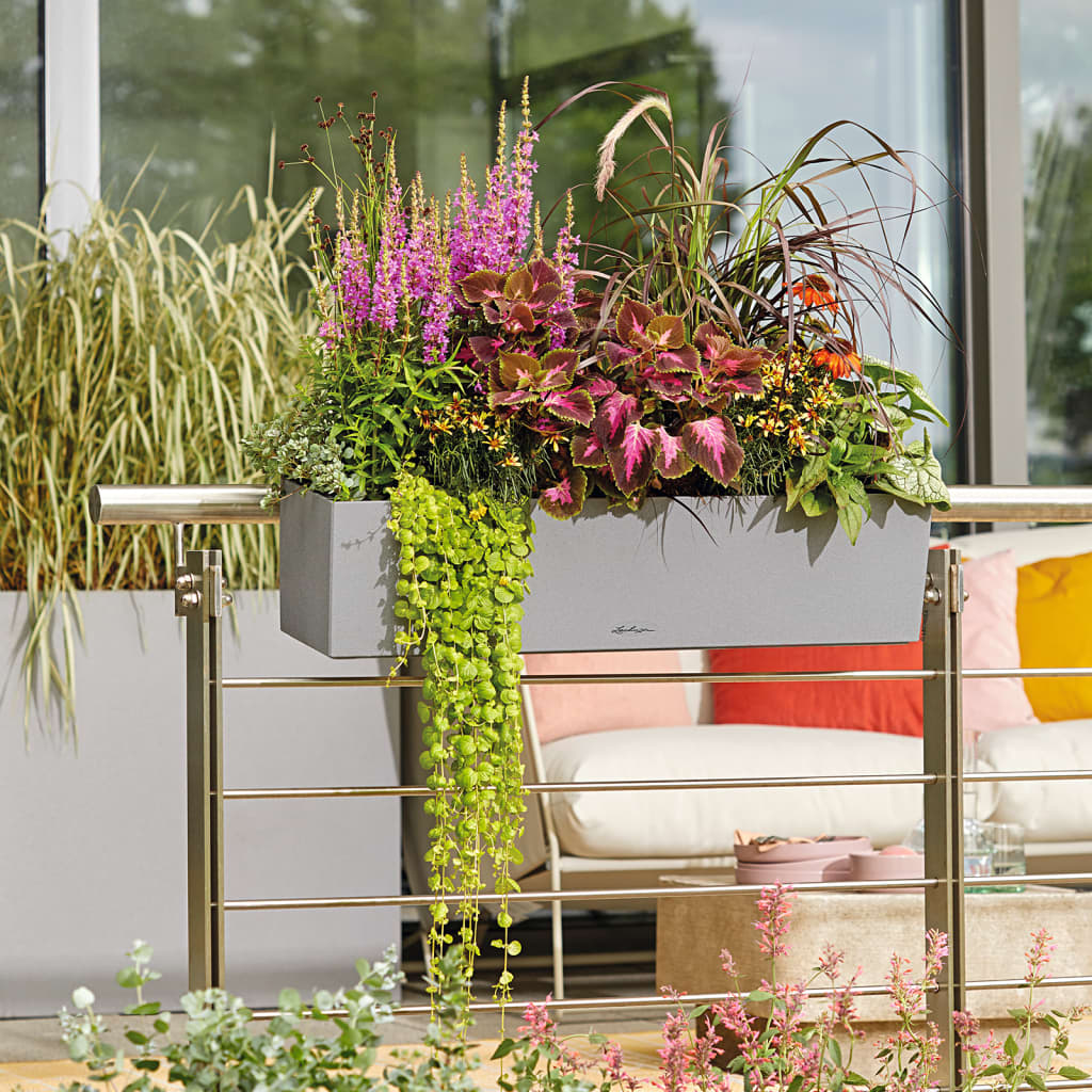 LECHUZA Fioriera BALCONERA Stone 80 ALL-IN-ONE Grigia 425628