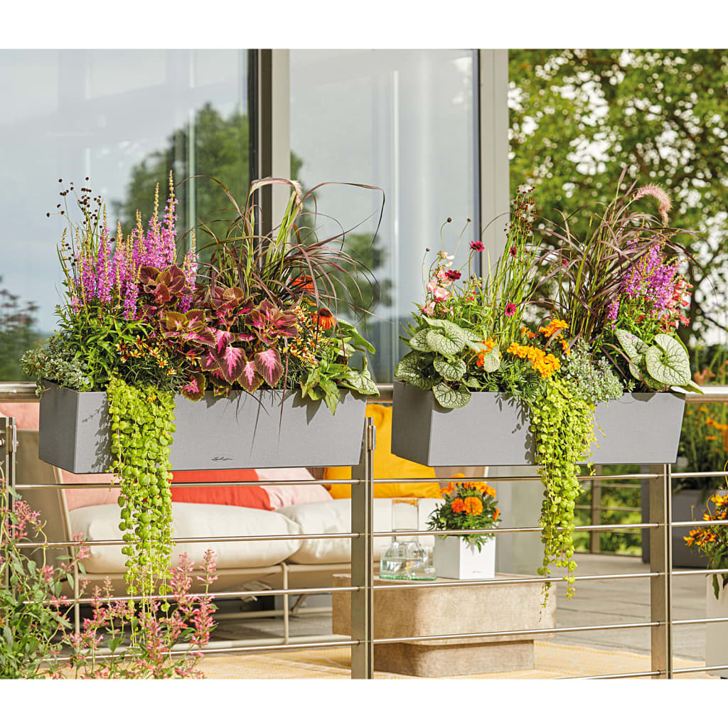 LECHUZA Fioriera BALCONERA Stone 80 ALL-IN-ONE Grigia 425628