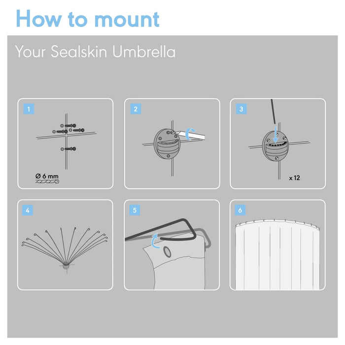 Sealskin Barra per Tenda da Doccia a Ombrello 432040