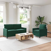 Set di divani 2 pcs Verde Scuro Velluto
