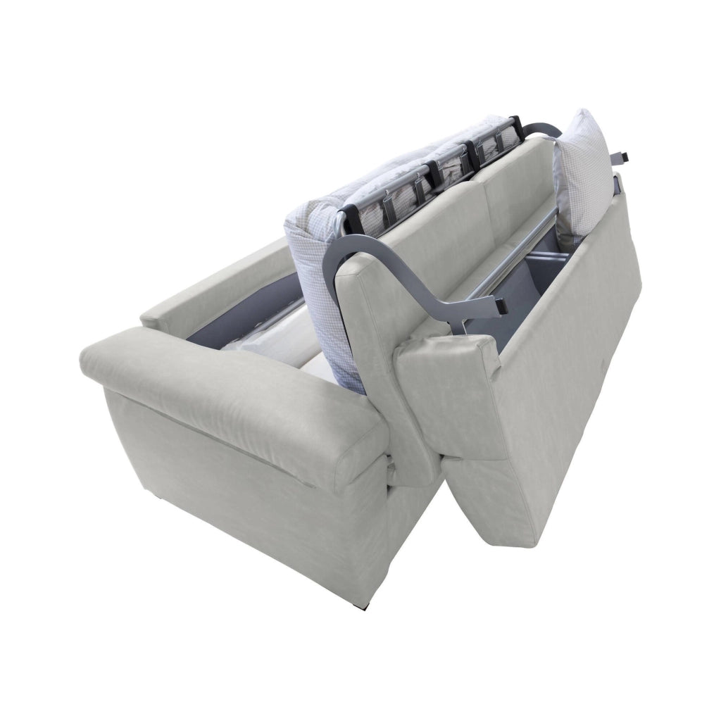 Fisciano, Divano Letto 2 Posti Sfoderabile Made in Italy, 205x95 cm Grigio Chiaro