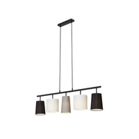 Lampadario Moderno Shades Metallo Bianco 5 Luci E14
