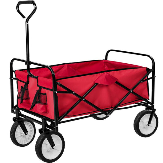 Carrello da giardino pieghevole 80 kg attrezzi da giardinaggio rosso 08_0000345