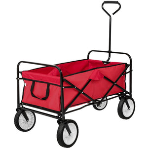 Carrello da giardino pieghevole 80 kg attrezzi da giardinaggio rosso 08_0000345