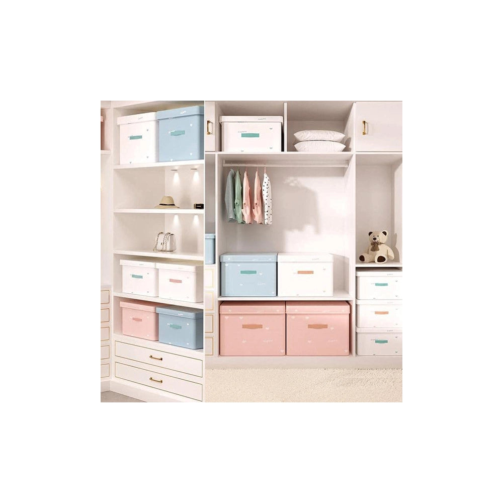 Trade Shop - Box Scatola Salvaspazio Armadio Contenitore Porta Oggetti Organizer 48x38x28 Cm -