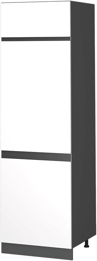 Frontale cucina R-Line, Bianco, 59.6 x 196 cm frontale del mobile per mobile per frigorifero, adatto per armadi da cucina R-Line per un montaggio semplice