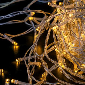 Serie Luci Natale 480 Led Luce Calda 26 mt Filo Trasparente Uso Esterno D1998