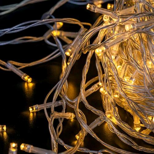 Serie Luci Natale 480 Led Luce Calda 26 mt Filo Trasparente Uso Esterno D1998