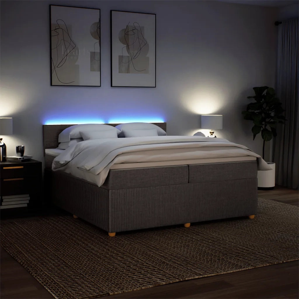 Giroletto a Molle con Materasso Tortora 200x200 cm in Tessuto 3289867
