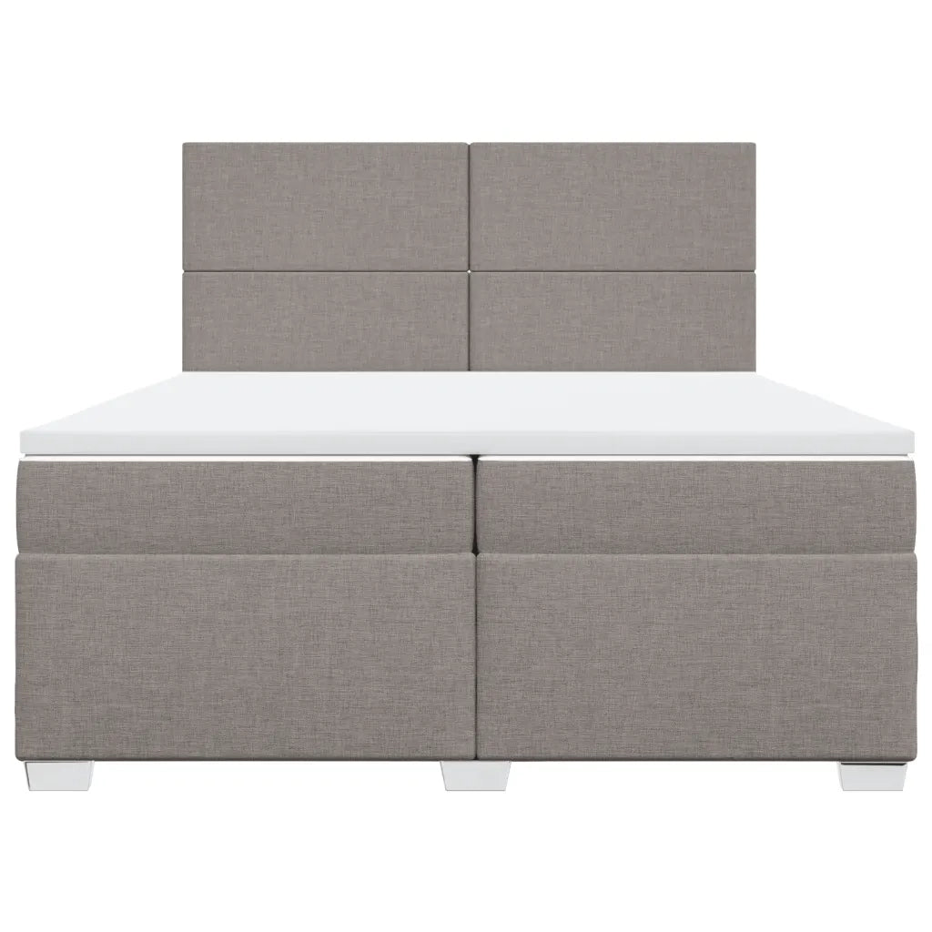 vidaXL Giroletto a Molle con Materasso Tortora 200x200 cm in Tessuto