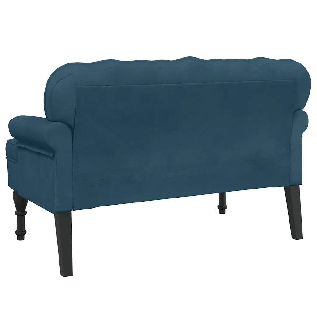 Panca con Schienale-Divano Sedia Blu 119,5x64,5x75 cm in Velluto