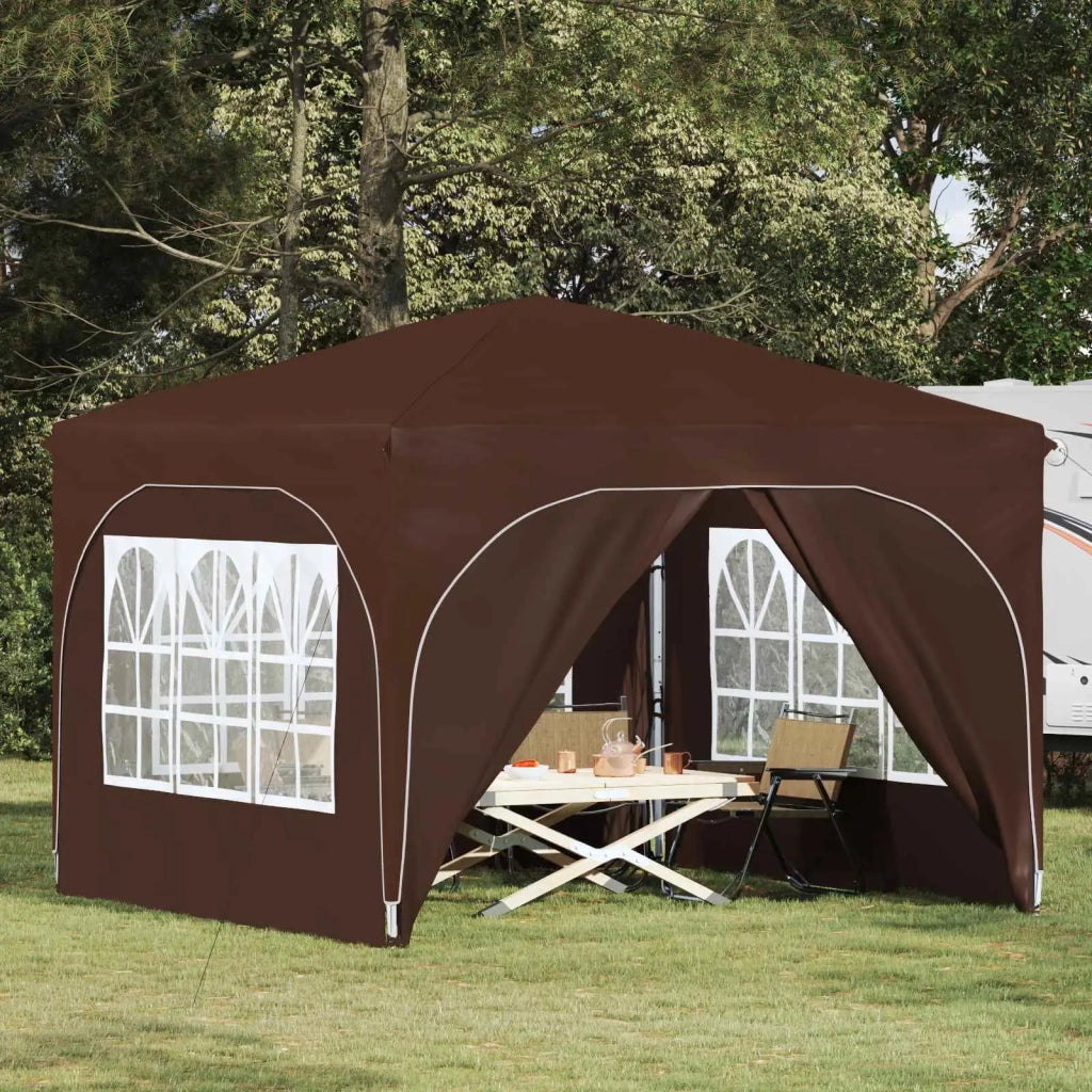 Tenda per feste a pop-up-Gazebo 290 x 290 x 245 cm Marrone 155155