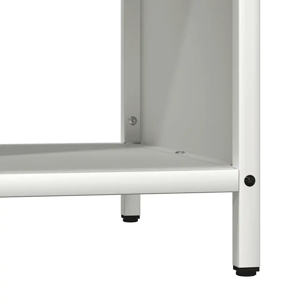 Rastrelliera per Legna da Ardere con Piano Bianca 100x40x60 cm 864256
