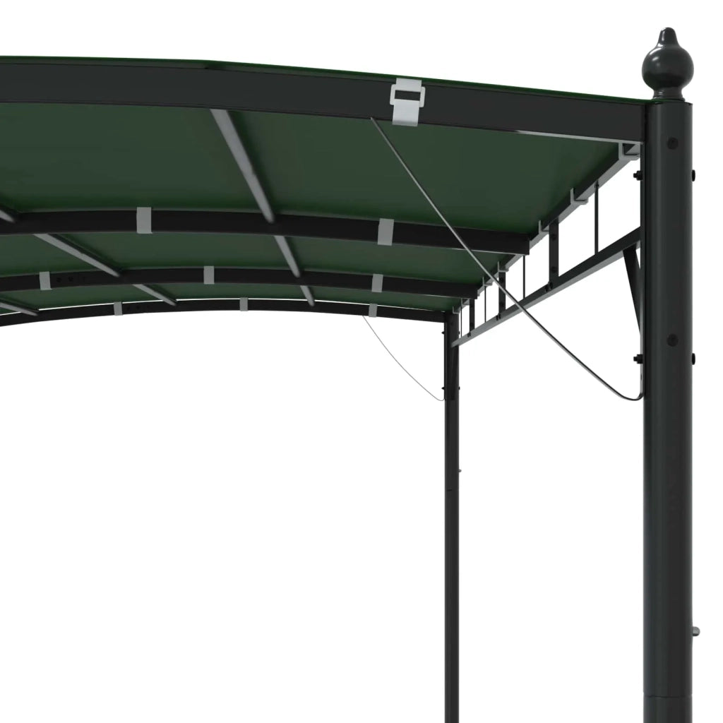 Gazebo 4 x 3 x 2,55 m Verde Tessuto e Alluminio 180 gsm