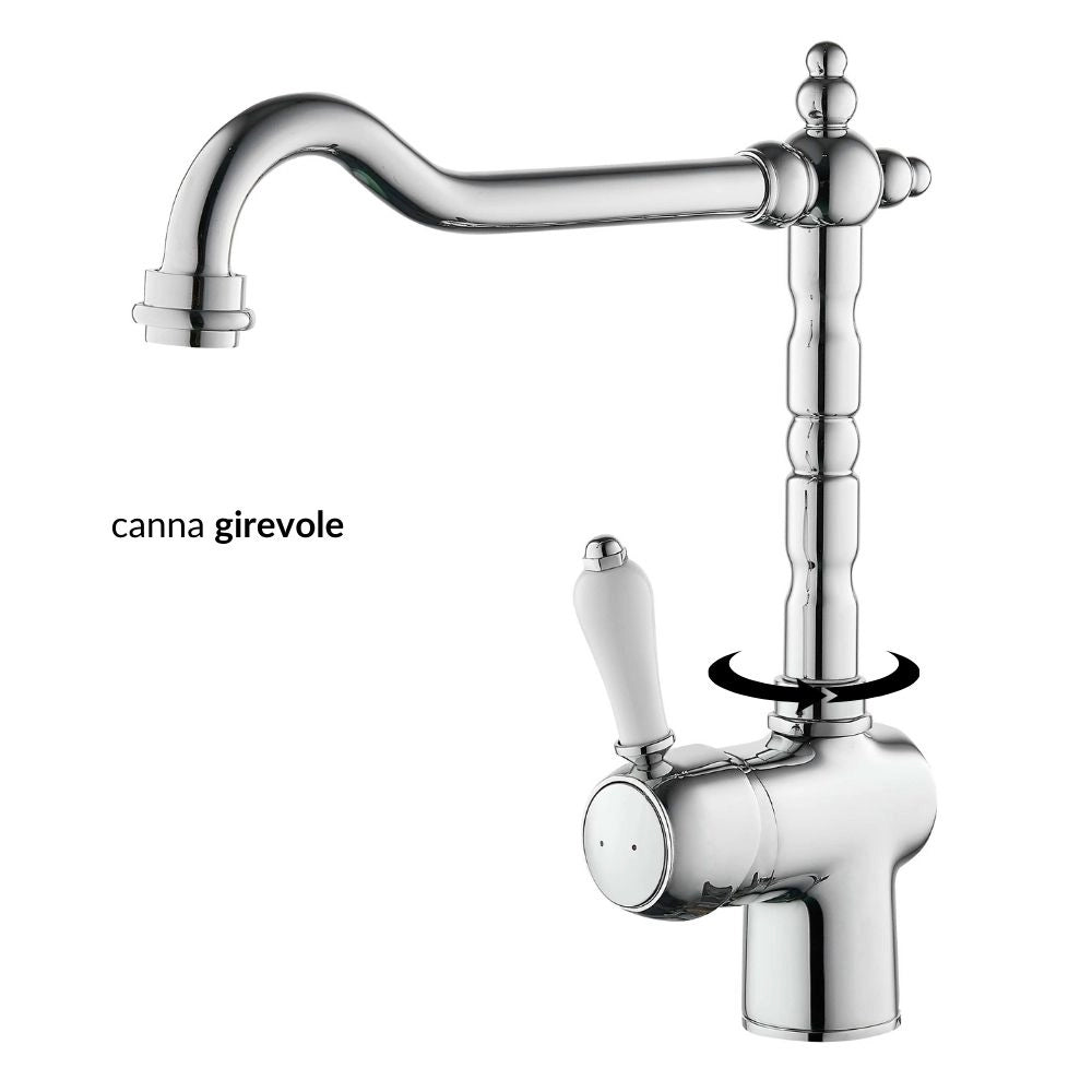 Miscelatore monoforo ottone cucina england one cromato erogazione orientabile *** confezione 1