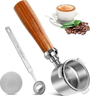 51 mm Zeefdrager senza fondo - ROLLWAY - 304 Acciaio inossidabile - Maniglia in legno - Puck Screen