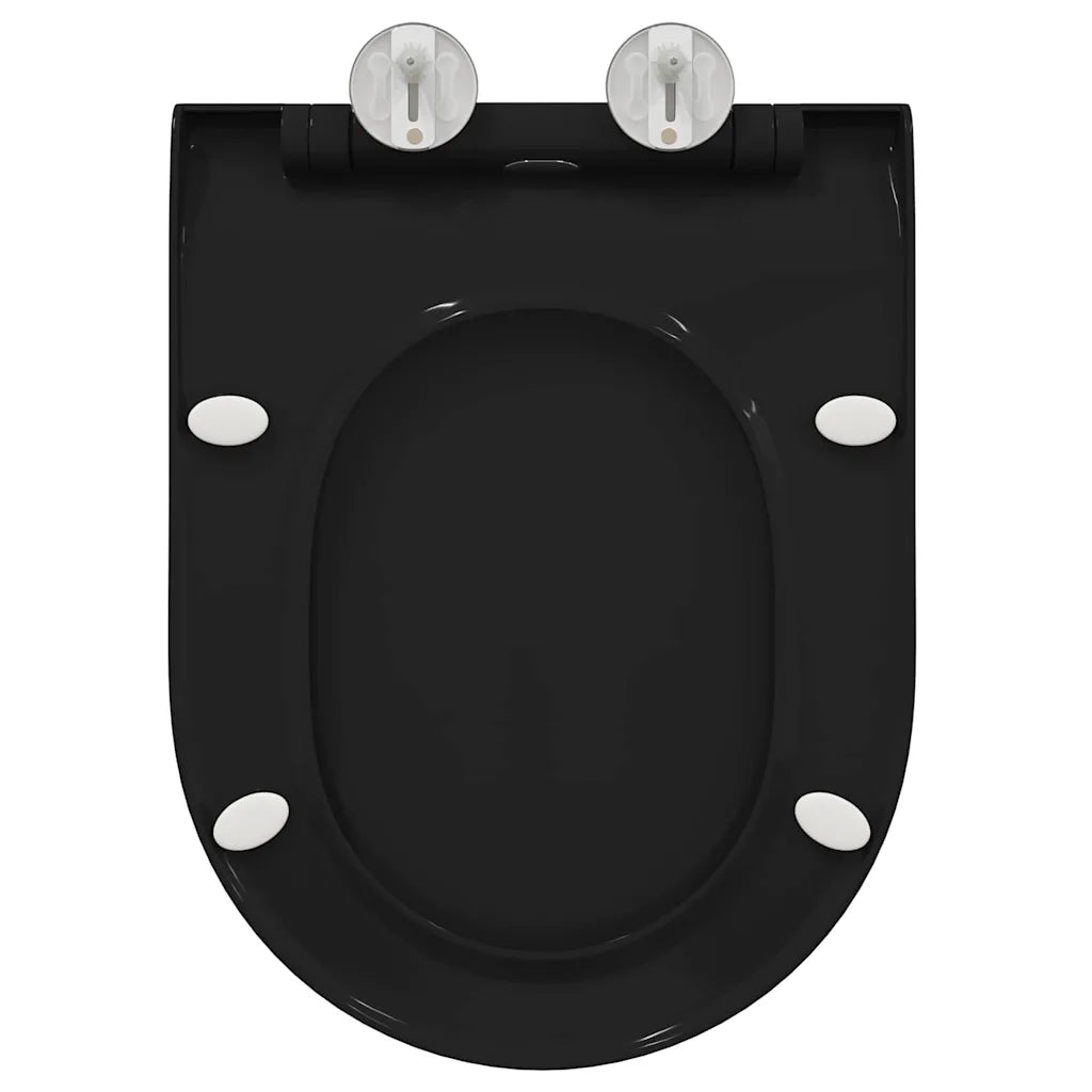 Sedile del WC Regolabile Nero 50 x 36,5 x 5 cm Polipropilene 42015818