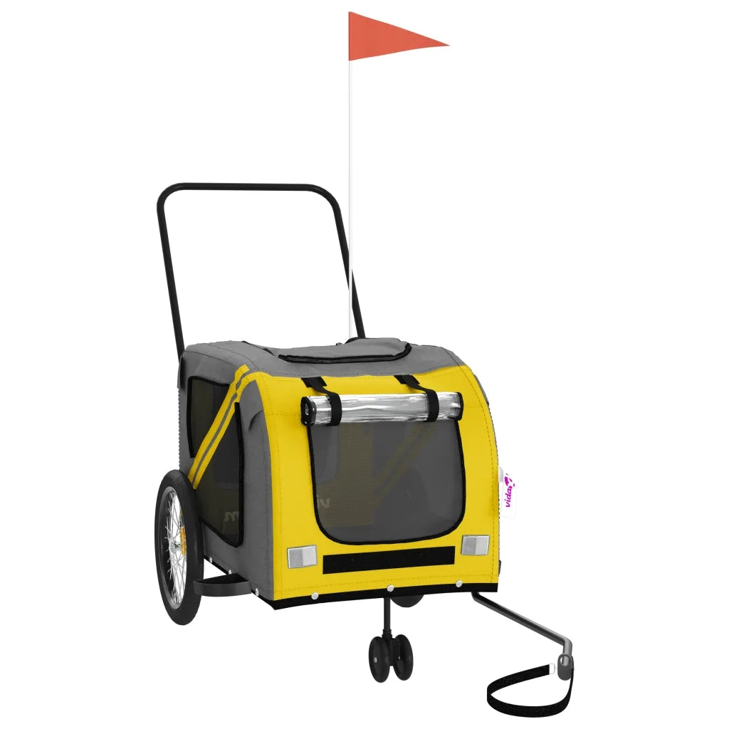 Rimorchio da Bici per Animali Giallo e Grigio Oxford e Ferro CFW5055425