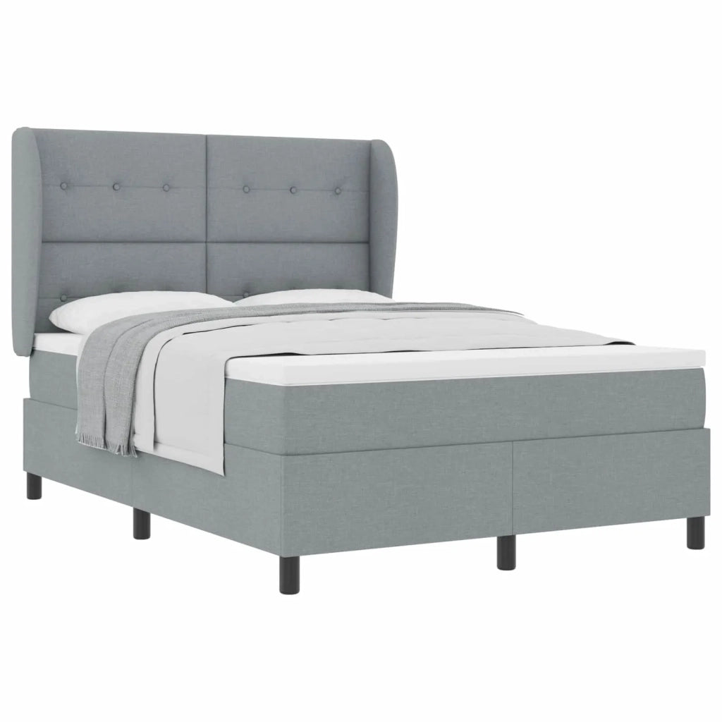 Letto a molle con materasso Grigio chiaro 140 x 200 cm Tessuto 3340564