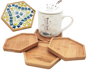 Mozaico in bambù piedistalli - fondi vuoti per lavori di artigianato, attrezzature per mozaico DIY, bicchieri e piante, pannello artistico (sei facce), 4-pack