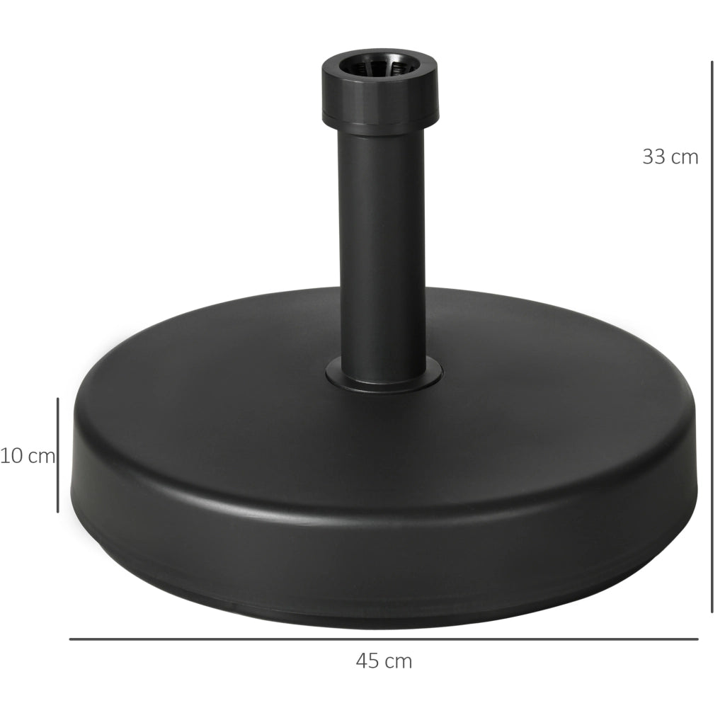 Base per Ombrellone da Giardino in Plastica PP ¨C zephmum ¨C 45x33 cm Nero