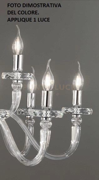 APPLIQUE BACH 1 LUCE CRISTALLO E CROMO H.36CM