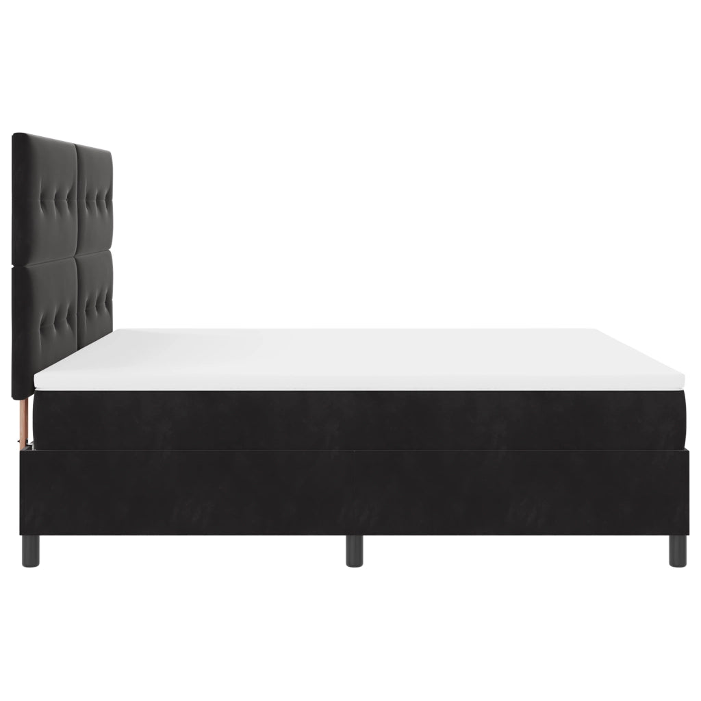 Letto Box Spring con Materasso Nero Super King Velluto