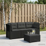 Divano da giardino 3 posti con cuscini in look rattan PP 3443835