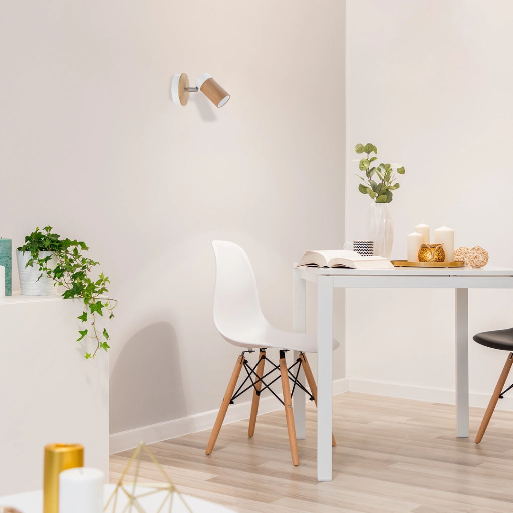 Applique Baron White legno/bianco GU10 40W Milagro MLP9007
