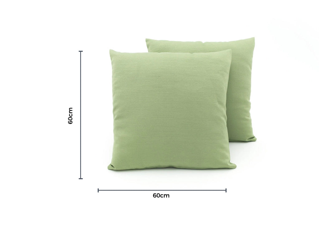 Coppia Cuscini Arredo Imbottiti Tessuto Ottoman In Tinta Unita Colore Verde 40 - 60x60 - Verde 40