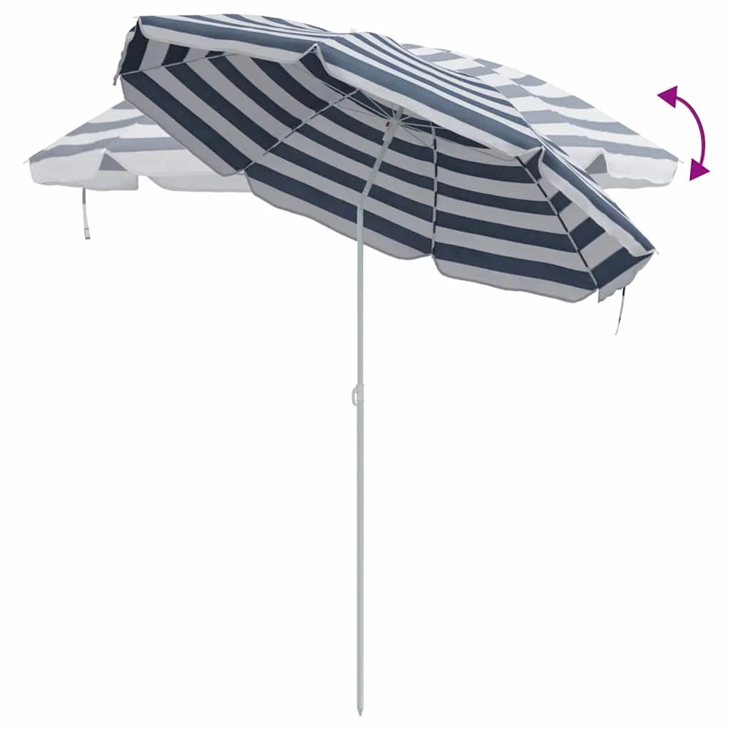 Ombrellone da spiaggia rotondo 206 x 206 x 212 cm leggero e resistente design minimalista in poliestere blu 02_0056701