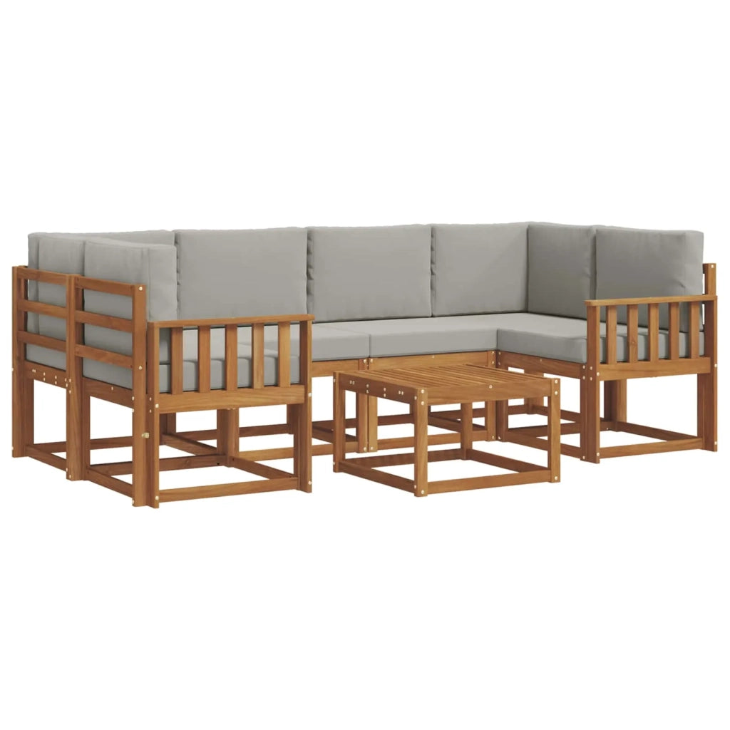 Set di divani da esterno 7 pcs Grigio Naturale e Chiaro 3366074