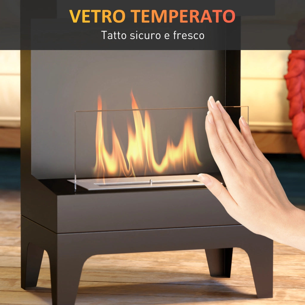 Camino a Bioetanolo Autoportante ¨C Zephmum ¨C Nero 38x22x54 cm