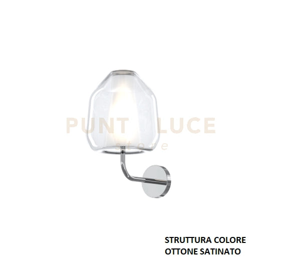 APPLIQUE OTTONE SAT. VETRO BETA TRASPARENTE 1176OS-A BETA-TR