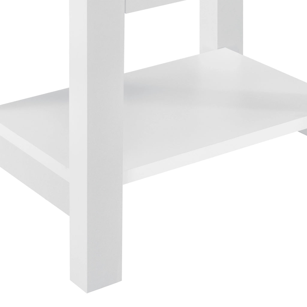 Comodino con Cassetto e Ripiano 40 x 30 x 42 cm Bianco [en.casa]