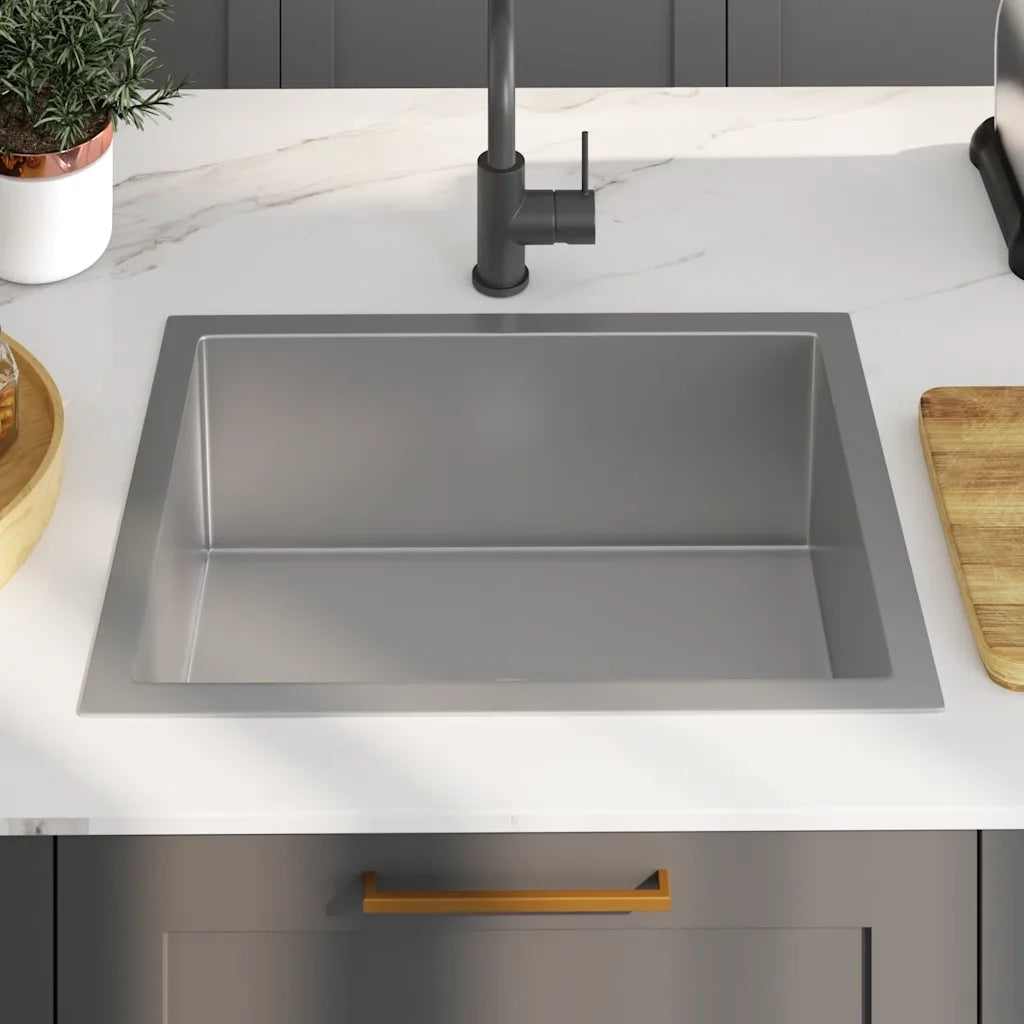 Lavello da Cucina Lavorato a Mano con Filtro in Acciaio Inox CFW6911432