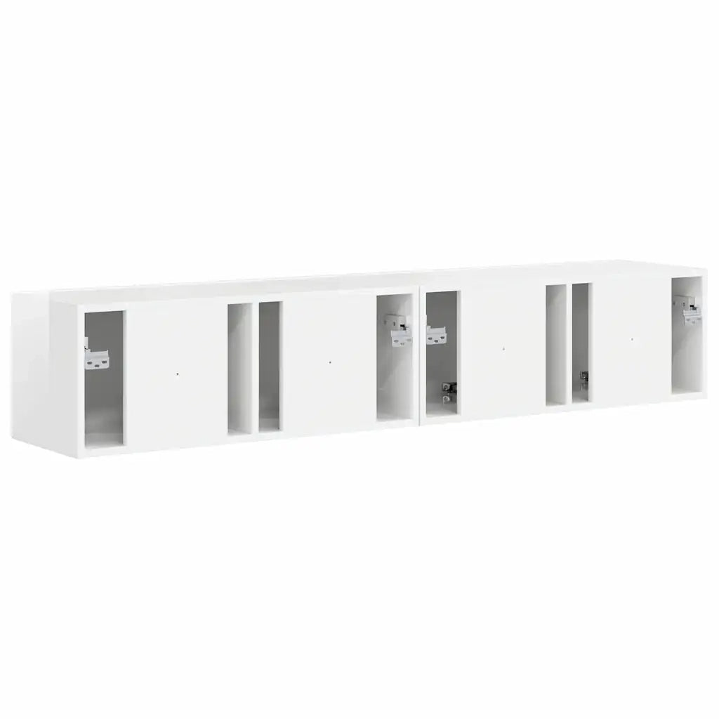 Mobile TV da parete 2 pcs Bianco Lucido 78,5 x 31 x 29,5 cm